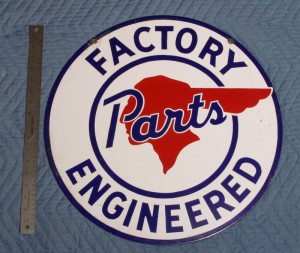 Vintage 1950's Pontiac Factory Engineered Parts Porcelain Sign