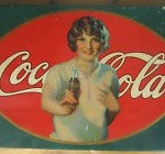 1926 Woman Holding Coca Cola Bottle Sign