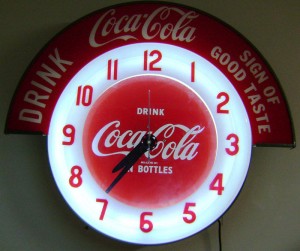 1940's-50's Coca cola Clock Neon lightup sign
