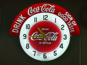 1950's Coca Cola Neon Clock