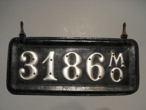 1907 Leather License Plates for a Model T 