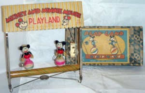 1930 Mickey & Minnie Mouse Playland Tin Windup