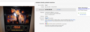 2. Top Coin Operated & PinBall Machine Sold for $4,325. on eBay