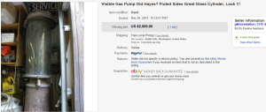 2. Top Gas Pump Sold for $2,000. on eBay