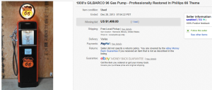 4. Top Gas Pump Sold for $1,499. on eBay