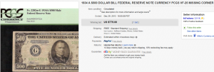 4. Top Currency Sold for $775. on eBay
