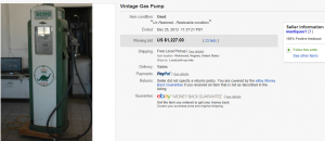 5. Top Gas Pump Sold for $1,227. on eBay