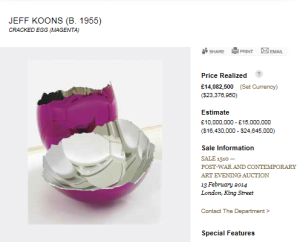 Cracked Egg (Magenta) by JEFF KOONS