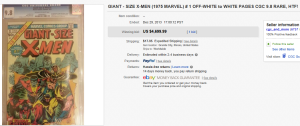 5. Top Comic Book Sold for $4,699.99. on eBay