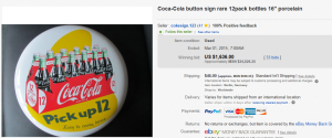 Pick Up 12 Easy to Carry Home Coca Cola Button Sold for $1,636.