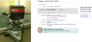 1. Top Camera Sold for $7,100. on eBay
