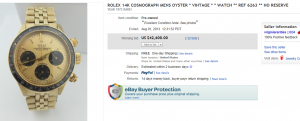 1973 14K Mens Rolex Sold on eBay