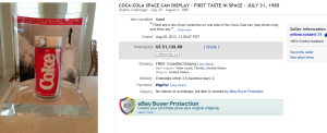 Coca Cola Can Replica Used in Space Sold on eBay