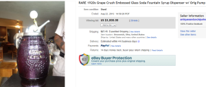 #2. Top Syrup Dispenser Sold for $3,000. on eBay