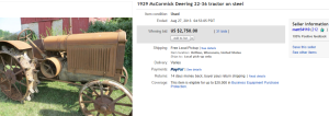 5. Top Tractors Sold for $2,750. on eBay