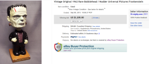 1. Top Bobble Head Sold for $3,205. on eBay