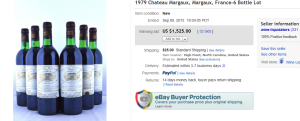 2. Top Wine Sold for $1,525. on eBay