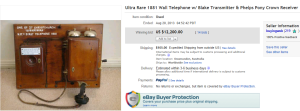 Top Telephones Sold for $12,200. on eBay