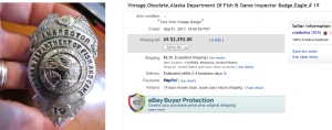 2. Top Badge Sold for $2,293. on eBay