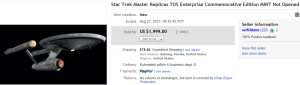 Star Trek Master Replica Tos Sold on eBay