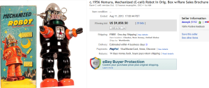 1956 Nomura Robot Toy Sold on eBay
