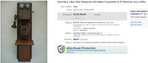 3. Top Telephones Sold for $9,700. on eBay