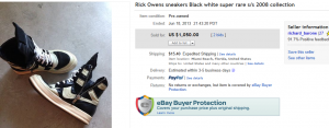Rick Owens, Sneakers Shoes Sold on eBay