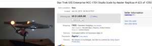 Star Trek USS Enterprise Sold on eBay