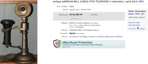 4. Top Telephones Sold for $2,500.99. on eBay