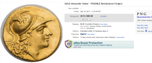 5. Top Ancient Coin Sold for $1,580. on eBay