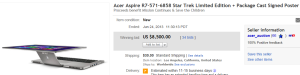 Acer Aspire Star Trek Sold on eBay