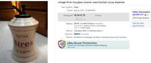 Top Syrup Dispenser Sold for $610.75. on eBay
