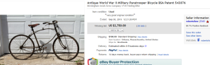 5. Top Bicycle Sold for $2,750. on eBay