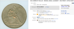 1. Top Medal Sold for $16,350. on eBay