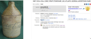 1. Top Coca Cola Sold for $3,999.99. on eBay