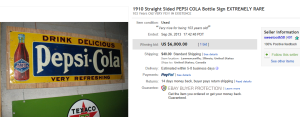 1. Top Pepsi Sold for $6,000. on eBay