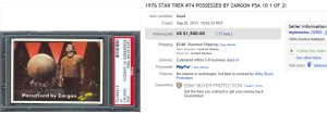 1. Top Star Trek Sold for $1,500. on eBay