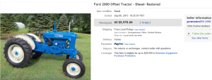 1. Top Tractor Sold for $5,975. on eBay