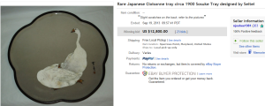 1. Top Tray Sold for $12,800. on eBay