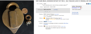 1. Top Locks Sold for $1,612.91. on eBay