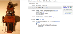 1. Top Telephone Sold for $4,202. on eBay