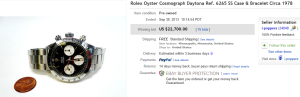 1. Top Rolex Sold for $22,700. on eBay