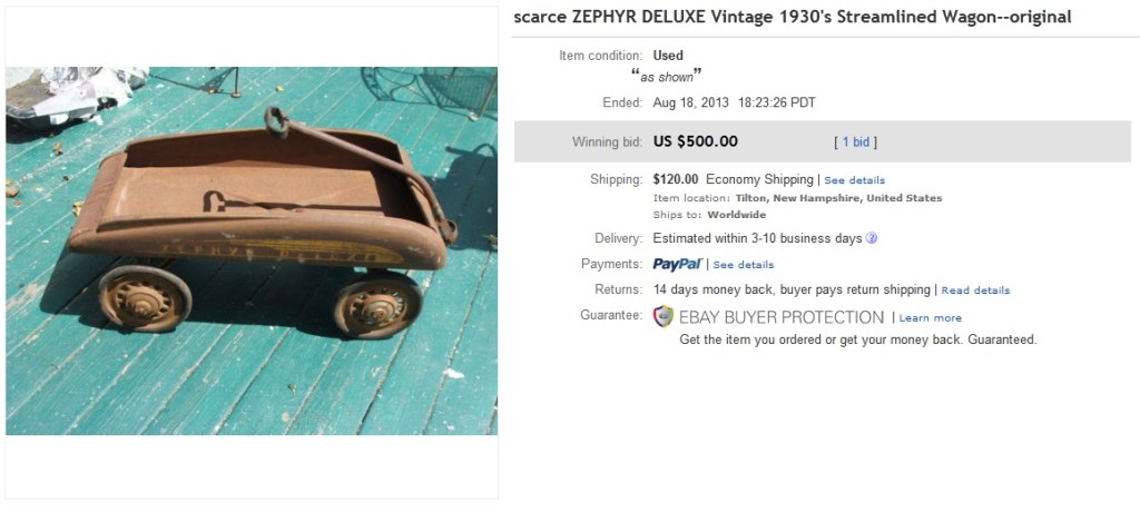 1930 Zephyr Deluxe Streamlined Wagon
