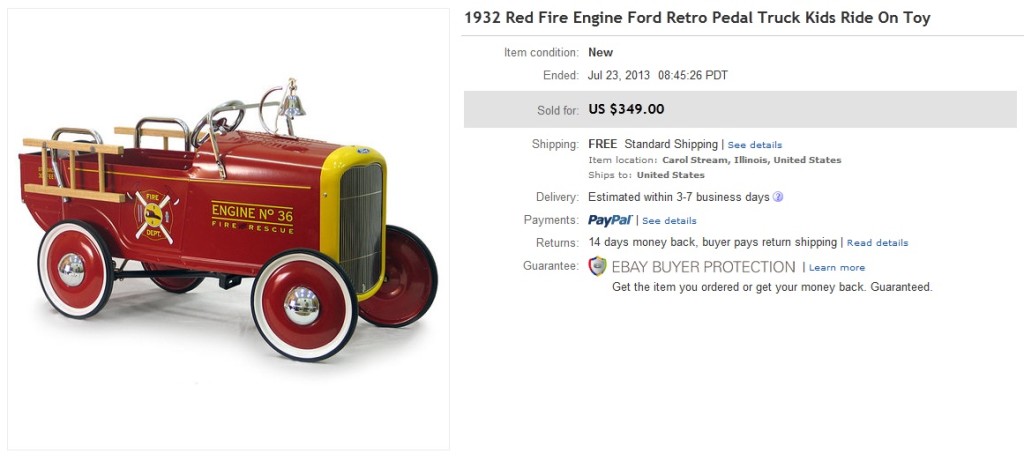 1932 Red Fire Engine Ford Retro