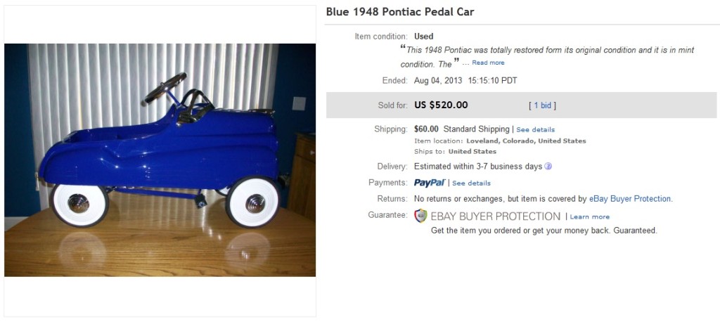 1948 Blue Pontiac Pedal Car