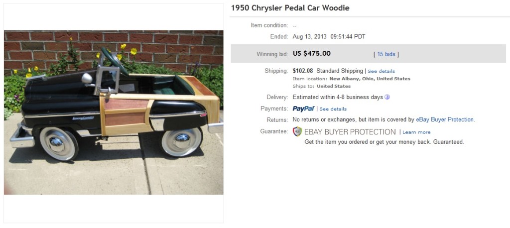 1950 Chrysler Pedal Car Woodie