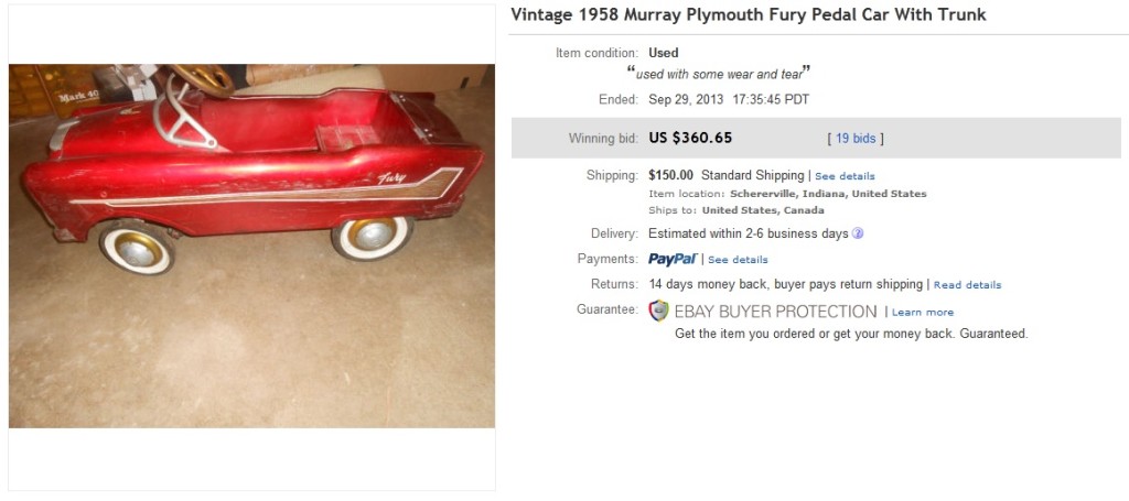 1958 Plymouth Fury Pedal Car