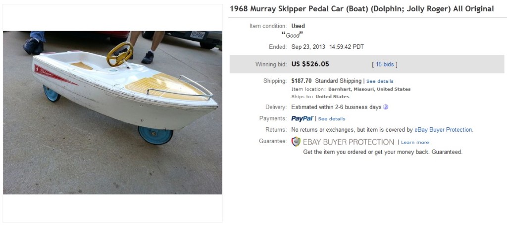 1968 Skipper Pedal Car Boat