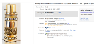 2. Top Lighter Sold for $5,000. on eBay