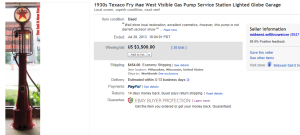 2. Top Gas Pump Sold for $3,500. on eBay